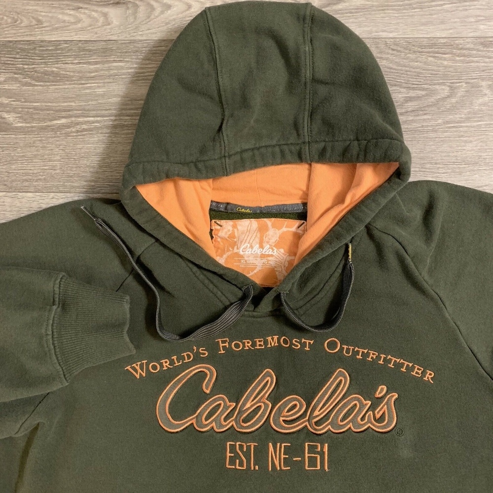 Cabela Spell Out Hooded Sweatshirt Hoodie XL